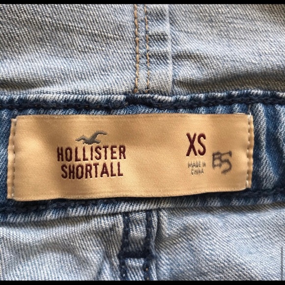 Hollister shortalls distressed denim overall shorts XS - Picture 6 of 6